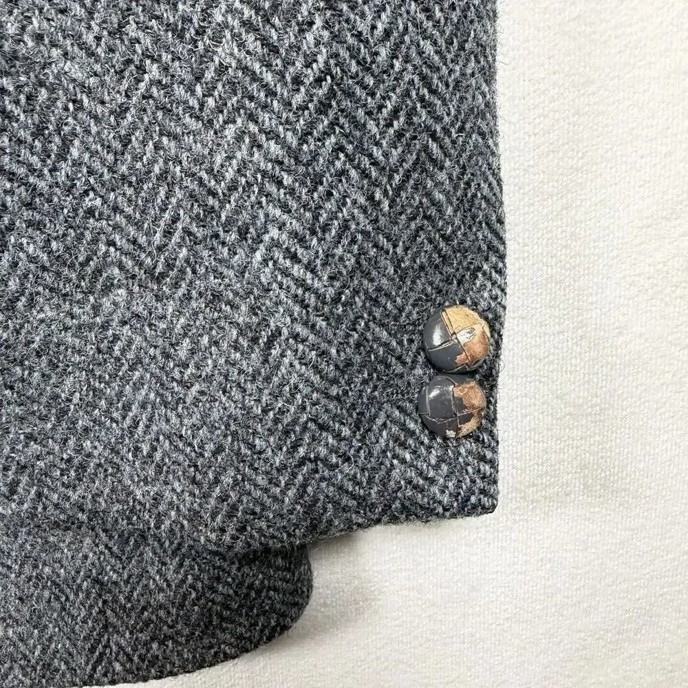 Harris Tweed Blazer 42 Hector Russell Scotland Herringbone Wool Sport Coat Mens